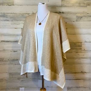 Colorblock Cream Tan Shawl